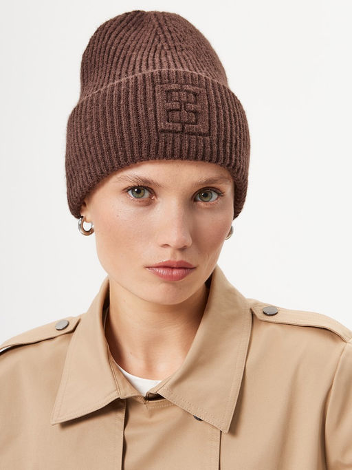 Шапка жен. шерсть+акр ZZ-M99504 d.brown