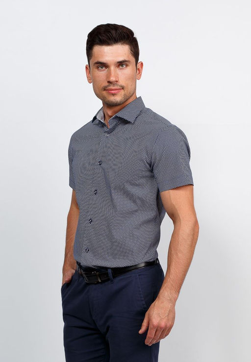 Сорочка мужская короткий рукав GREG 223/107/06/ZV/1 STRETCH
