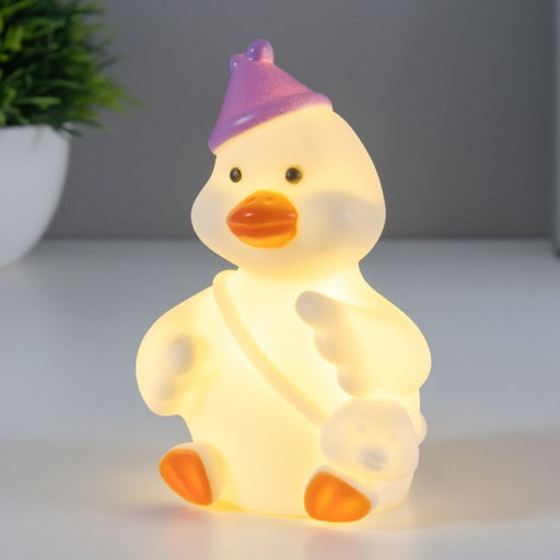 Фигурка светящаяся RISALUX «Утя», LED-ночник, 1 Вт, 3×LR44, белый, 8×4.4×12 см