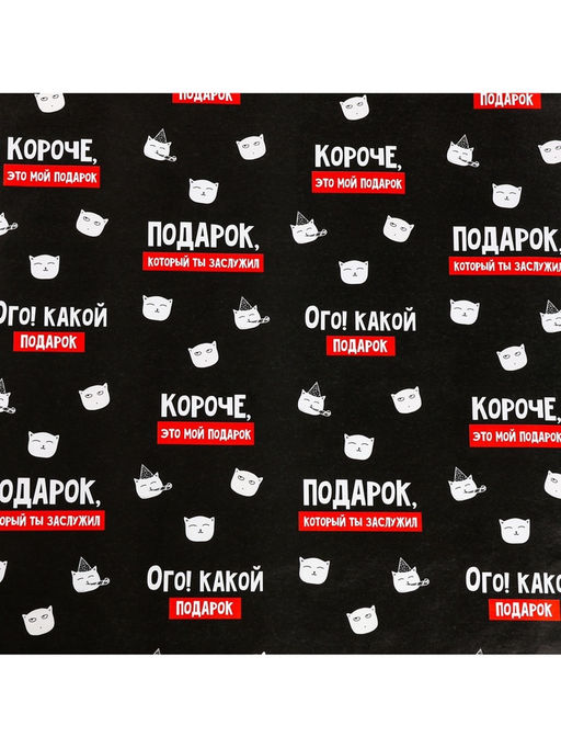 Цена за 2 шт. Бумага упаковочная «Подарок, который ты заслужил», глянец, 1 лист, 70×100 см