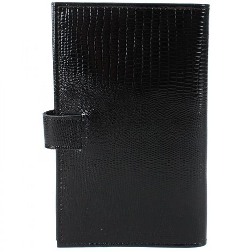 Визитница Croco-В-204 (с хляст, 3х рядная 72 карты) натуральная кожа черный игуана (76) 214132  фото 2