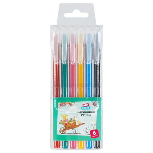 Набор ручек шар. ArtSpace "Рисунки. Funny animals" 6цв. (BP6_22359) 1мм