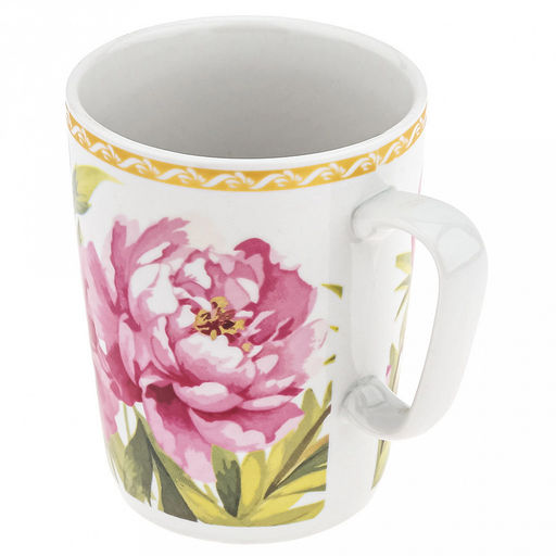 Кружка фарфоровая Пионы 350мл, д8см, h10см, форма Конус (Россия) - Домашняя мода фото 3