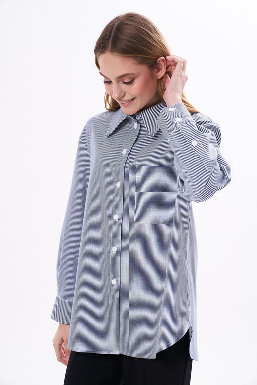 Рубашка KaVari 4018 молочный в полоску  фото 6