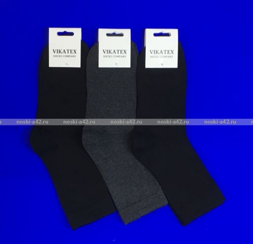 Цена за 10 пар. Викатекс VIKATEX носки мужские с лайкрой арт. 1ВС1 черные 25 (38-40)  фото 10