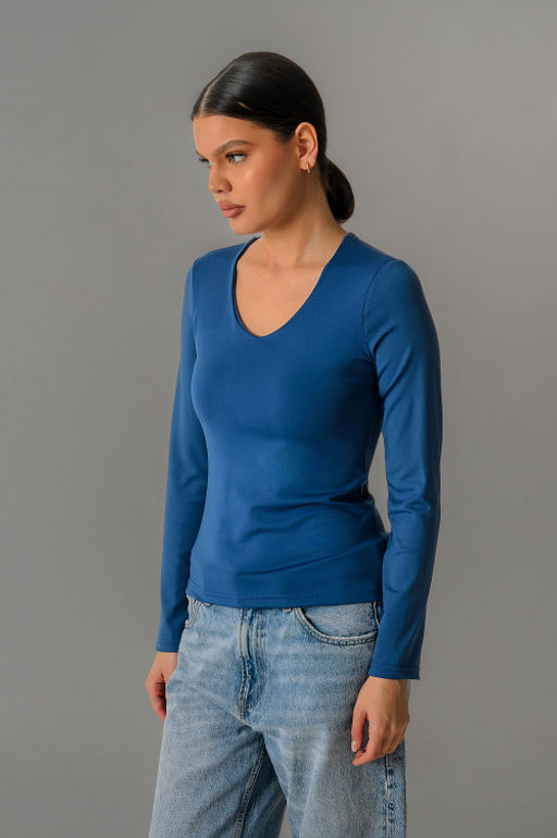 Арт. 12802/2 Лонгслив облегающий 44-50 Цвет:джинс - Калинка фото 2