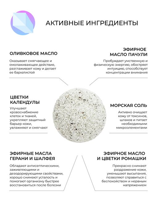 Бомбочка для ванны Травяная - Siberina фото 5