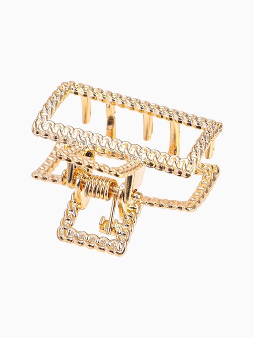 Цена за 6 шт. Крабик для волос «Эмма», прямой, 2.5 см, золото