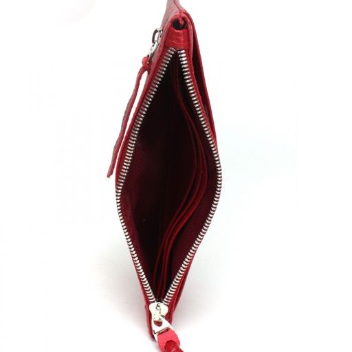 Портмоне женское Croco-ПР-803 натуральная кожа 3 отд, 6 карм, красный флотер (113) 236245  фото 3