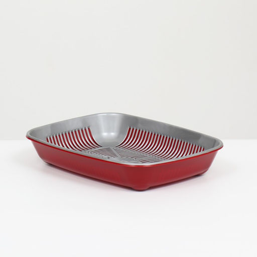 Туалет округлый с сеткой 33,5 х 25 х 6 см, серый/бордовый - Simaland фото 2