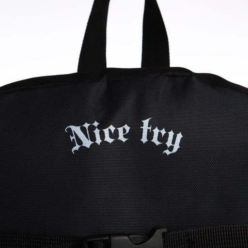 Рюкзак школьный текстильный с креплением для скейта Nice try, 38×29×11 см, чёрный, отдел на молнии