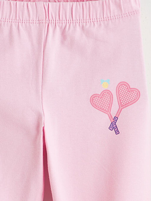 Beli Lastikli Bask?l? K?z ?ocuk Tayt