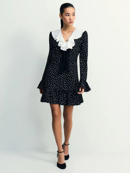 Платье мини с контрастным воротником / Zarina