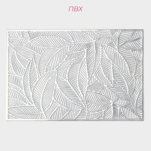 Салфетки сервировочные на стол Доляна «Листопад», 4 шт, 45×30 см, цвет серебряный