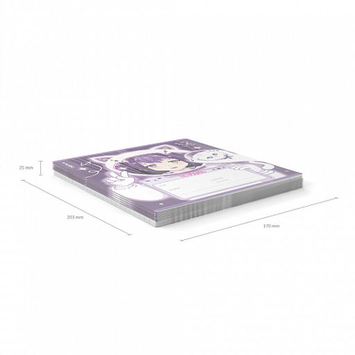 Цена за 10 шт. Тетрадь школьная ученическая ErichKrause Space Anime, 12 листов, клетка, выборочный УФ-лак c глиттером (в плёнке по 10 шт.)_MIX-PACK фото 11