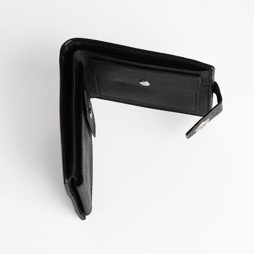 Портмоне мужское на магните, отдел для купюр, для карт, для монет, чёрное