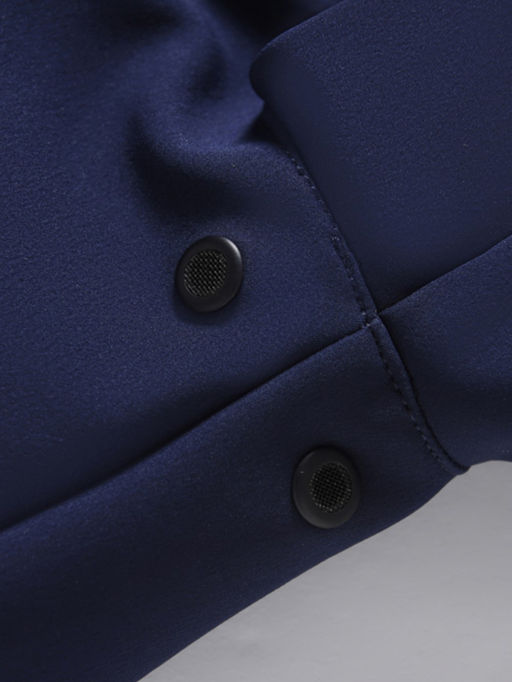 Парка женская софтшелл виндстоппер удлинённая с капюшоном темно-синего цвета 9618_1TS