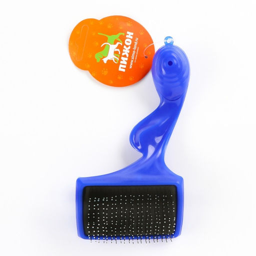 Щётка - пуходёрка большая с каплями, основание 84 х 58 мм, синяя - Пижон фото 5