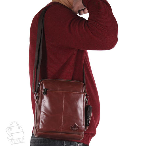 Сумка мужская кожаная 6882-2Z brown Zinimsk  в Новосибирске