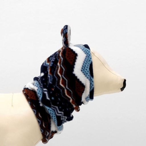 Шапка-капор зимняя для собак, L-XL (ДС 26-28 см, ОМ 34-36 см), микс - Пижон фото 2