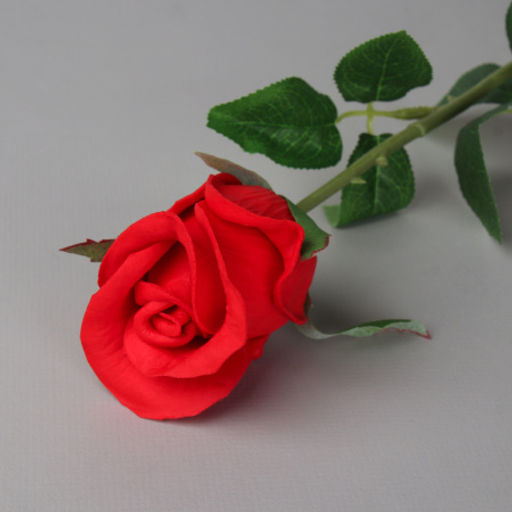 Цветок искусственный Роза 45 см красная / J104-3 /уп 80/480/ латекс - Галеонтрейд фото 3