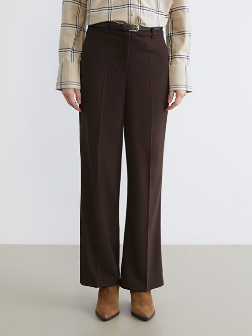 Beli Kemerli Geni? Pa?a Kad?n Pantolon