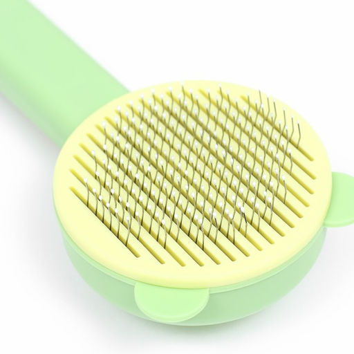 Пуходёрка пластиковая Кошка с функцией самоочистки, 8,5 х 20 см, зелёная - Пижон фото 3