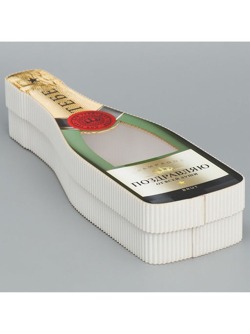 Коробка подарочная, кондитерская упаковка «Шампанское», 9 х 29 х 5 см