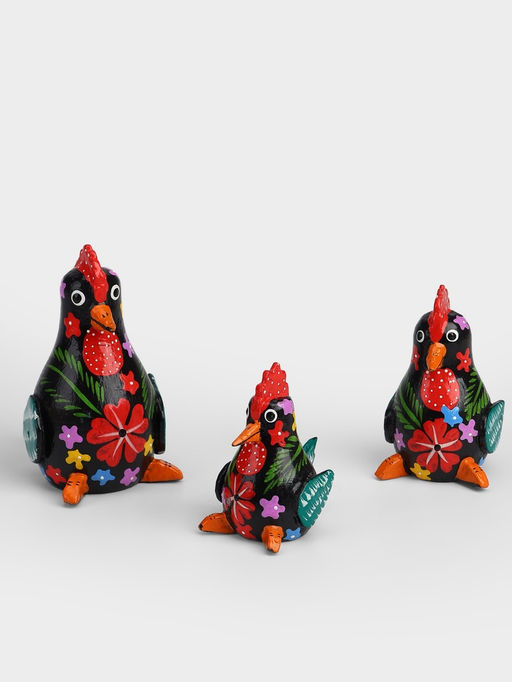 Сувенирный набор Курочки, 12 см, 10 см, 8 см, дерево