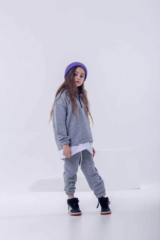 073 Детский костюм, серый меланж (3хнитка петля) - Knitka wear фото 3