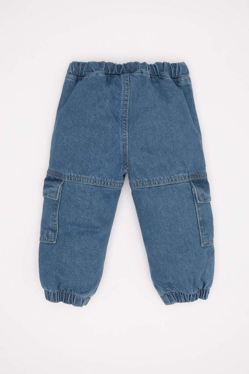 Джинсовые брюки карго для маленьких мальчиков с эластичной окантовкой - Defacto фото 5