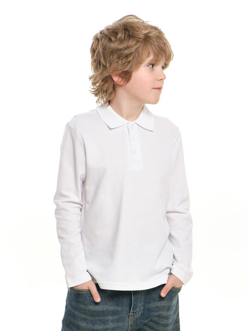 Футболка поло для мальчика в школу белый 22-1755 белый - Mini maxi фото 6