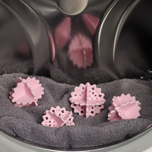 Цена за 3 шт. Шарики для стирки пуховиков и одеял Доляна, 4 шт, d=5 см, цвет розовый  фото 2