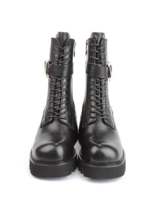 01- GZ6115-G71 BLACK Ботинки демисезонные женские (натуральная кожа)