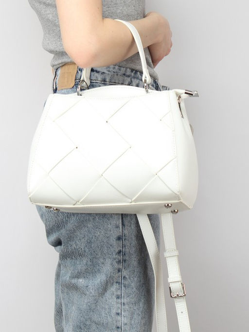 Сумка женская натуральная кожа GU 2033-6612, 2отд, плечевой ремень, белый SALE 259871 - Adelia фото 5