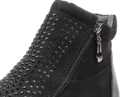 04-HSM705 BLACK/LEOPARD Ботинки зимние женские (натуральная кожа, натуральный мех)