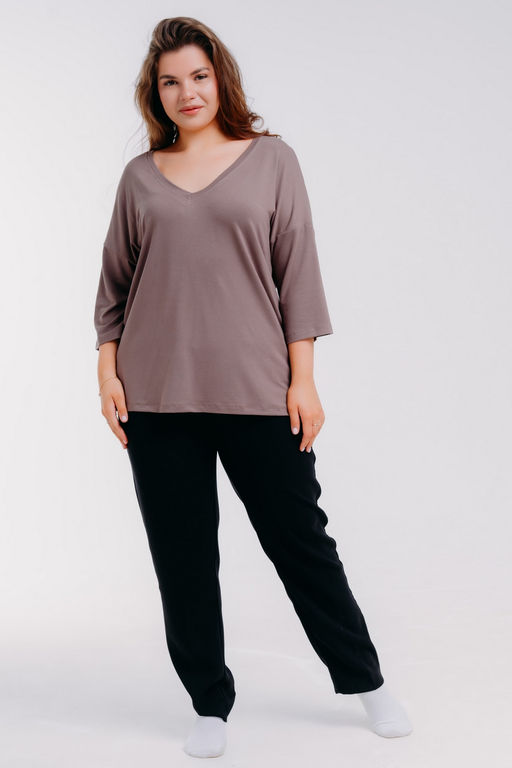 Футболка женская из вискозы Марина кофе - Амадэль фото 12