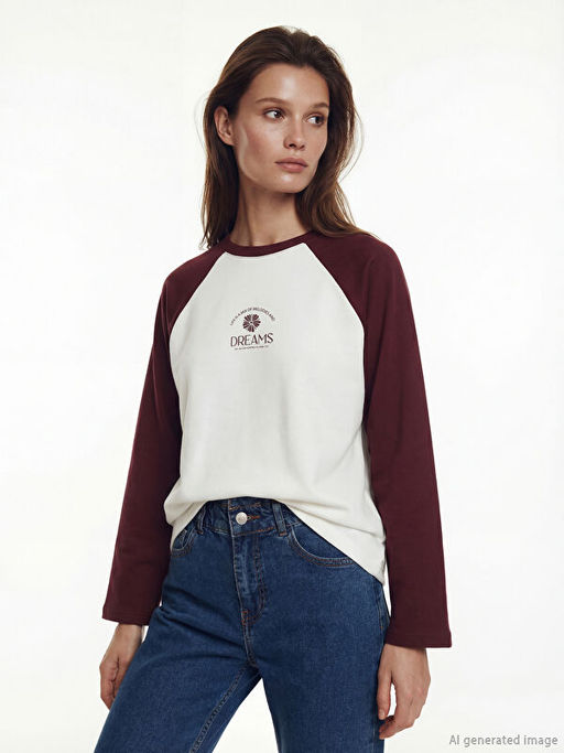 Bask?l? Oversize Kad?n Sweatshirt Tunik