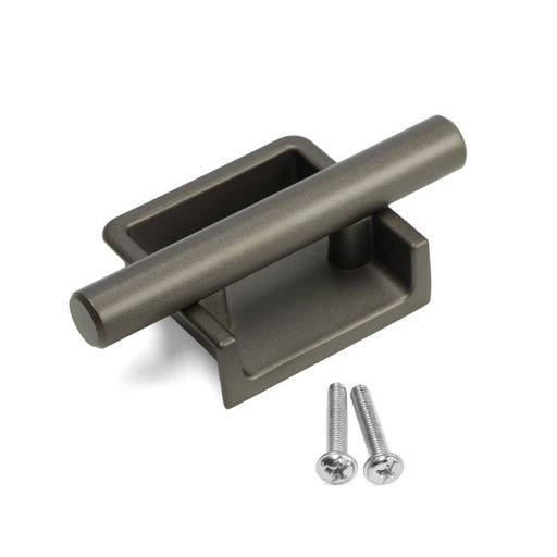 Ручка врезная, Hidden, мо 32 мм, тёмная, железо