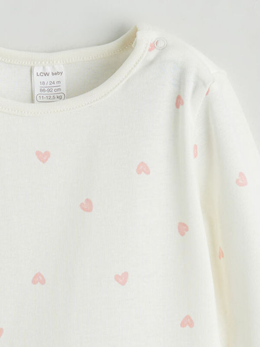 Bisiklet Yaka K?z Bebek ??t??tl? Bodysuit 3l?