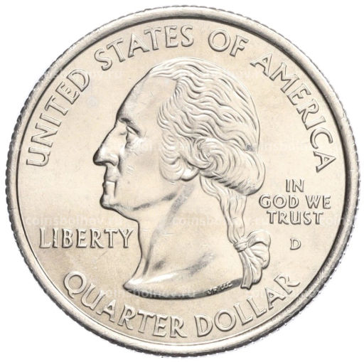 Монета 25 центов (1/4 доллара) 2002 года D США Штаты и территории  Штат Теннеси