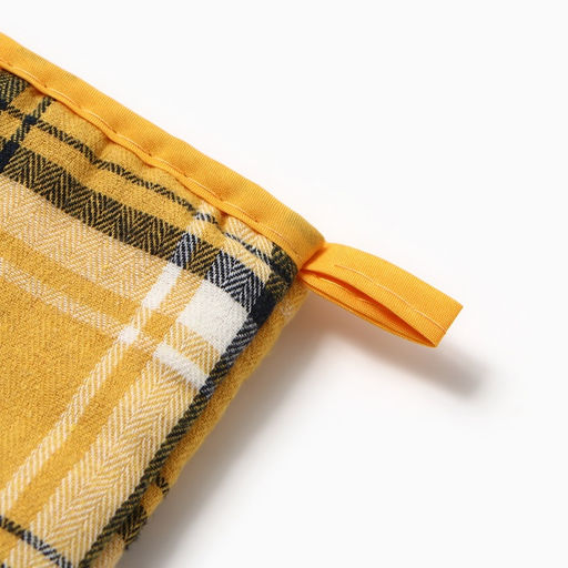 Варежка - прихватка «Этель. Клетка», 26×16 см, жёлтый