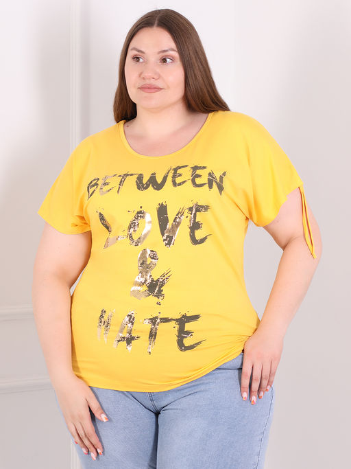 Футболка желтая с надписью - Almond фото 4