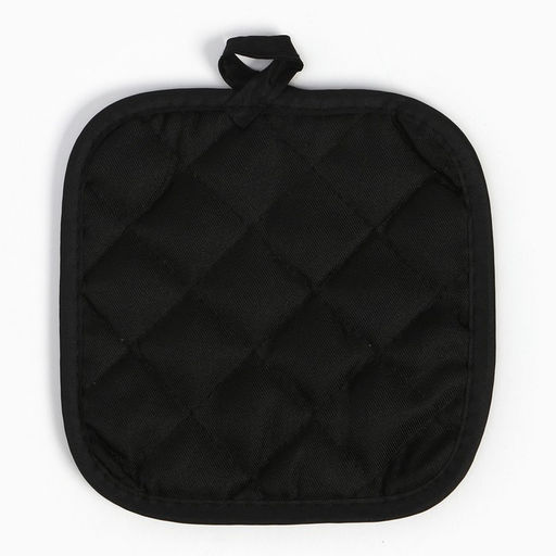 Прихватка Доляна Клетка, цвет чёрный 17х17 см 100% п/э  фото 3