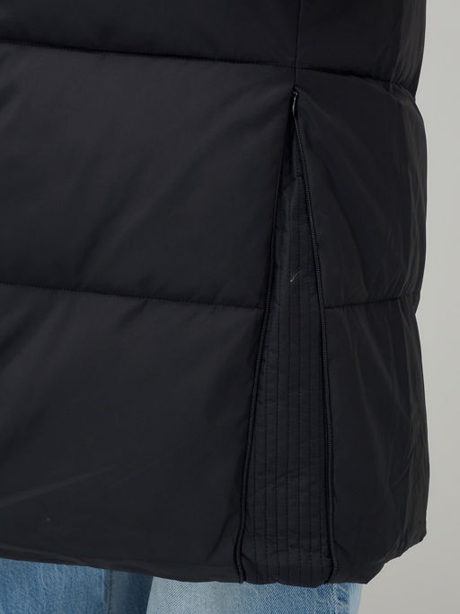 Пальто утепленное стеганное зимнее с капюшоном женское черного цвета 9620Ch - Mtforce фото 11