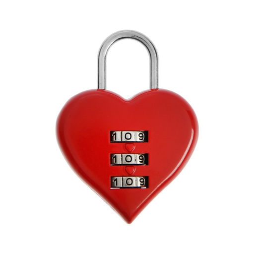 Замок навесной кодовый ТУНДРА Сердце, красный