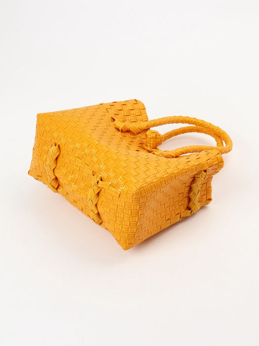 Сумка плетёная пластиковая, 23×11×30 см, жёлтая