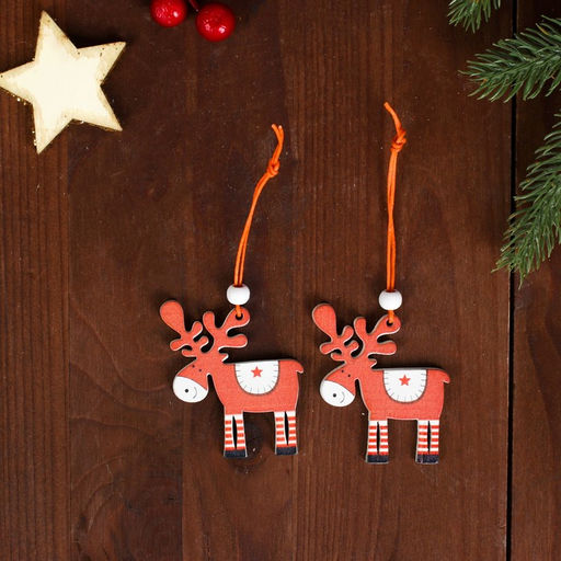 Цена за 3 шт. Елочные игрушки Олени, 2 шт. - Лесная мастерская фото 4