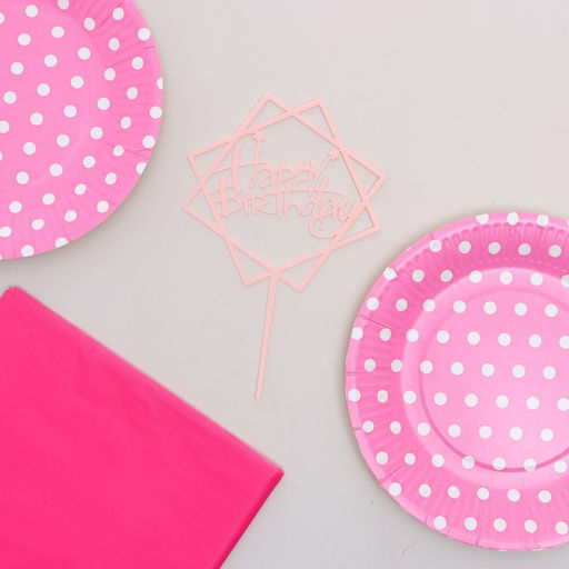 Набор для праздника «Нежность», тарелки одноразовые, топпер для торта, скатерть