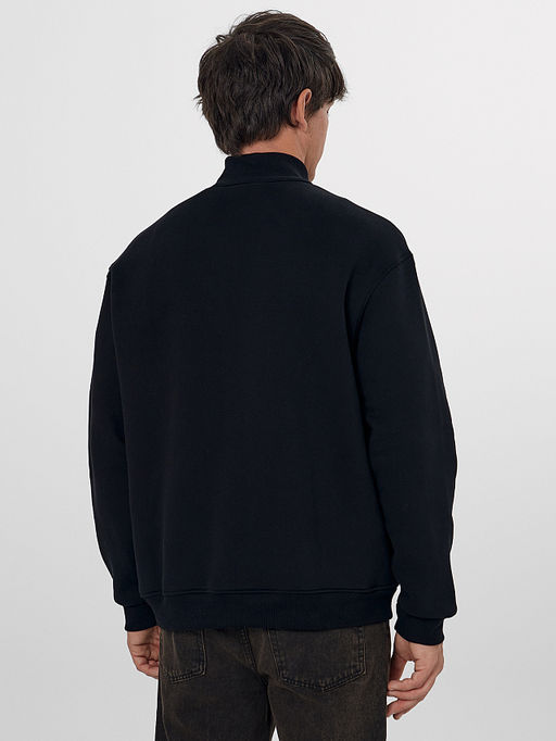 Теплая толстовка мужская черная с начесом